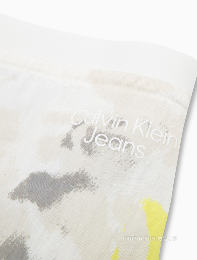 Calvin Klein 女士时尚拉链彩纹大身简约LOGO休闲短裙J218191