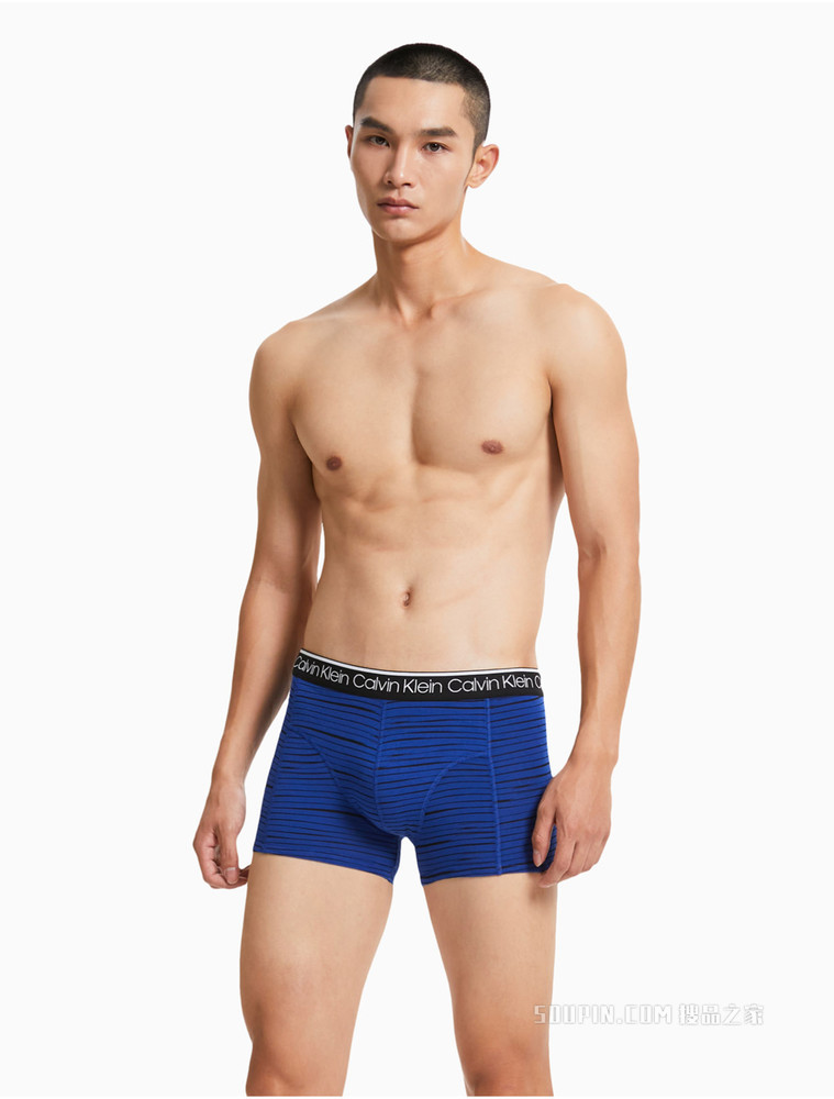 Calvin Klein男士三条装循环LOGO腰边贴身平角内裤NP2421O