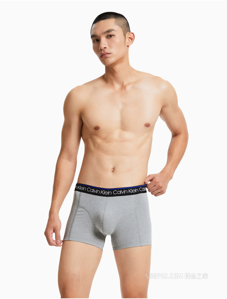 Calvin Klein男士三条装循环LOGO腰边贴身平角内裤NP2421O