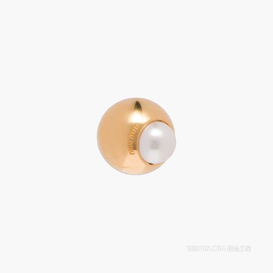 仿珍珠装饰单边耳环