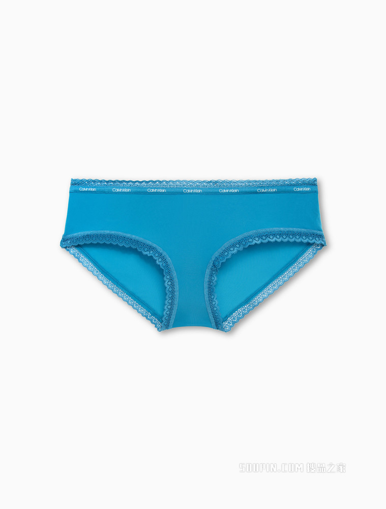 Calvin Klein 女士性感蕾丝循环LOGO透气半包臀三角内裤QD3767