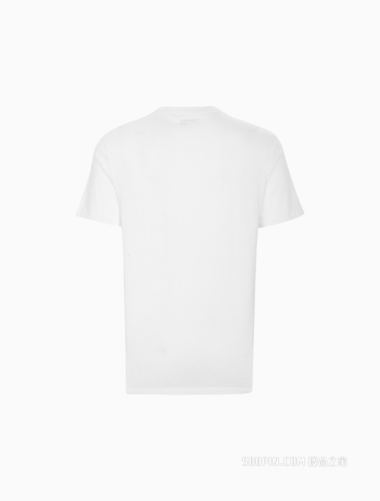 Calvin Klein 男士时尚圆领纯棉植绒LOGO短袖T恤40IC809