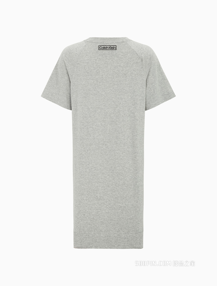Calvin Klein 女士方框LOGO刺绣圆领短袖家居睡裙QS6800