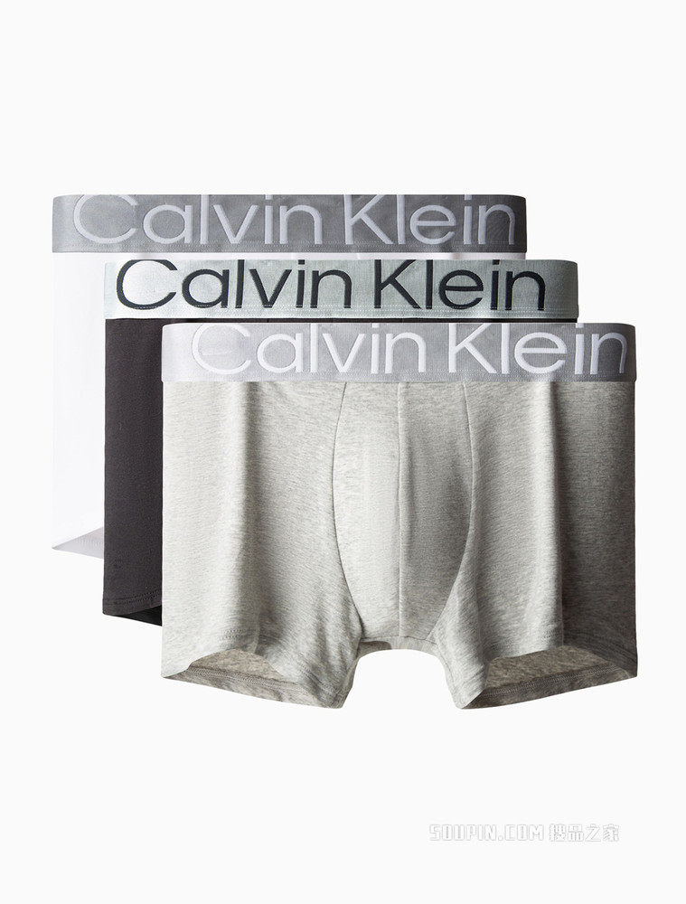 Calvin Klein 男士三条装醒目大LOGO贴身平角内裤NB3130