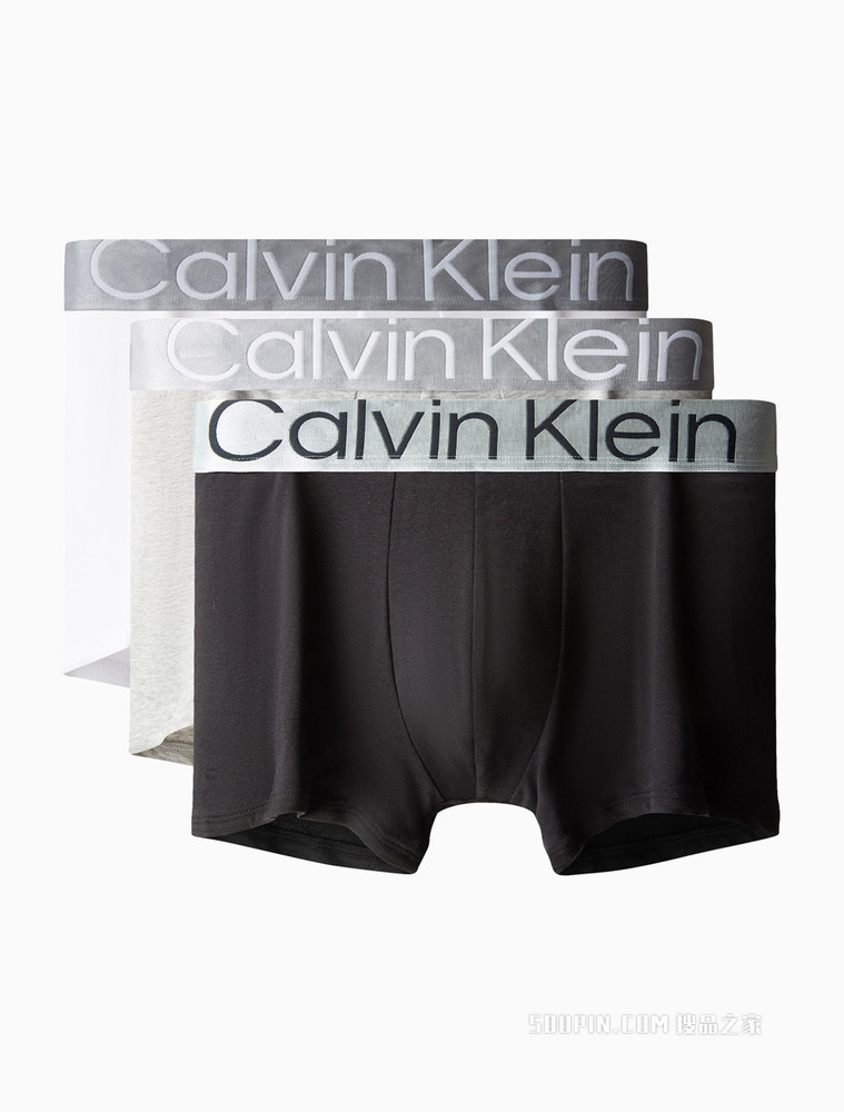 Calvin Klein 男士三条装醒目大LOGO贴身平角内裤NB3130