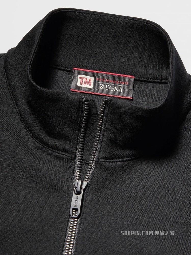 Techmerino™ 羊毛和服袖全拉链运动衫