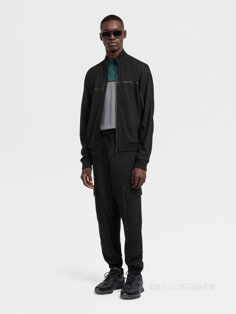 Techmerino™ 羊毛和服袖全拉链运动衫