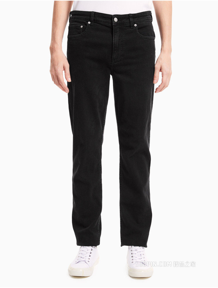 Calvin Klein 男士中腰修身合体纯色时尚牛仔裤J319355