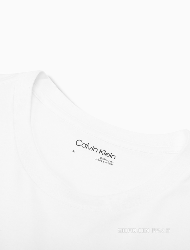 Calvin Klein 男士时尚圆领纯棉醒目LOGO短袖T恤40IC806
