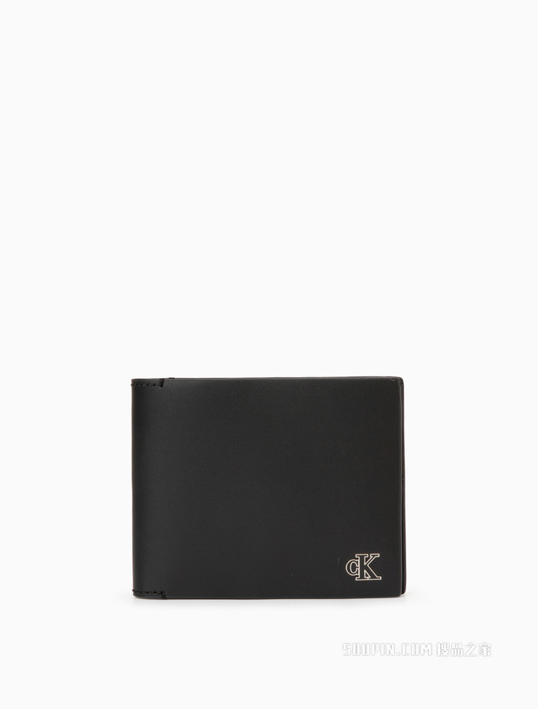 Calvin Klein 男士金属LOGO标志经典短款折叠钱包HP1552