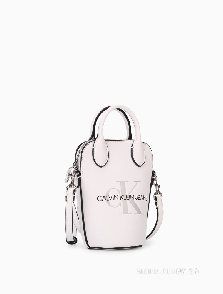 Calvin Klein女包 交叠LOGO可拆卸肩带迷你背提水桶包DH2644