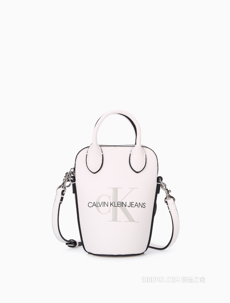 Calvin Klein女包 交叠LOGO可拆卸肩带迷你背提水桶包DH2644