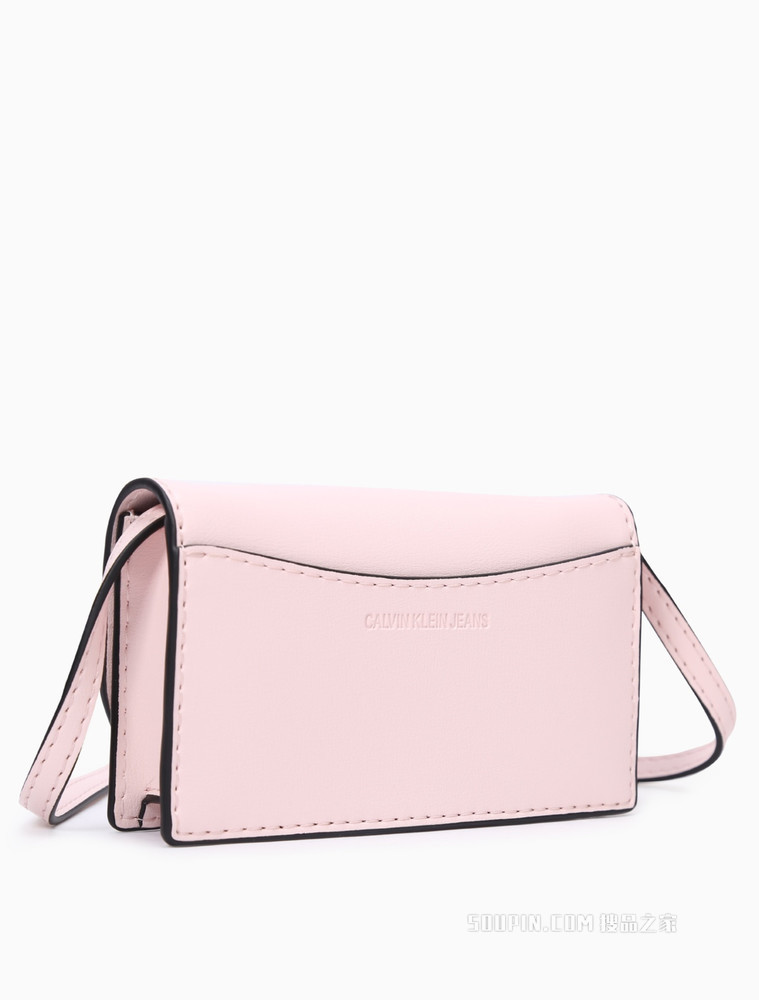 Calvin Klein女包 翻盖金属LOGO扣可调节肩带迷你单肩斜挎手机包DH2442P2600