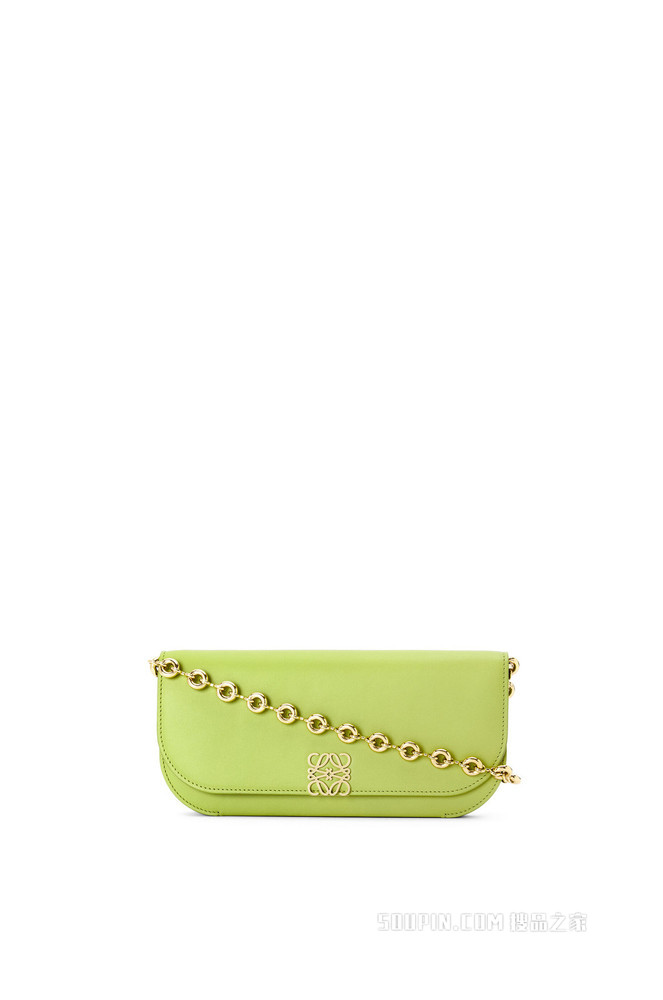 Goya Long Clutch in silk calfskin with chain