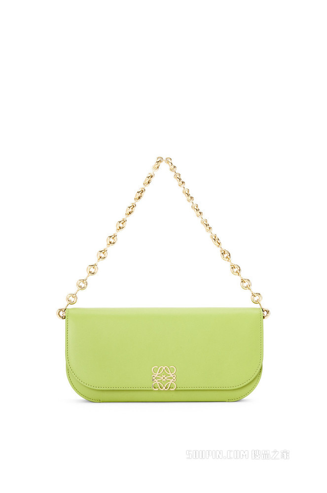 Goya Long Clutch in silk calfskin with chain