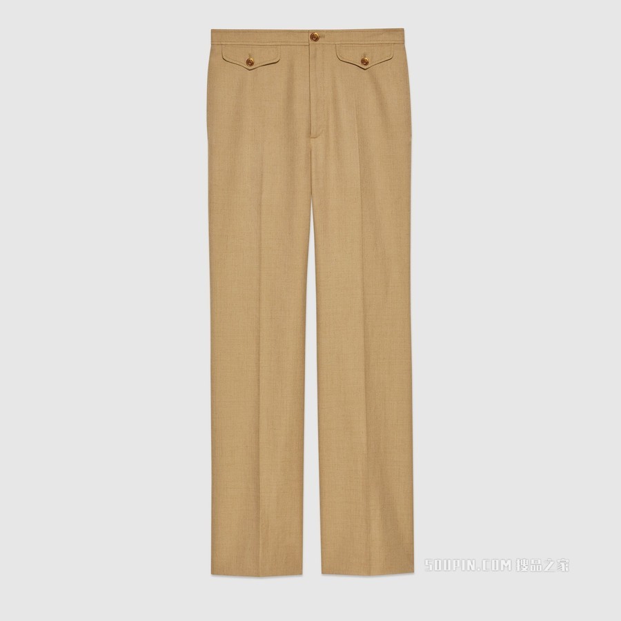 粘胶纤维长裤 浅棕色