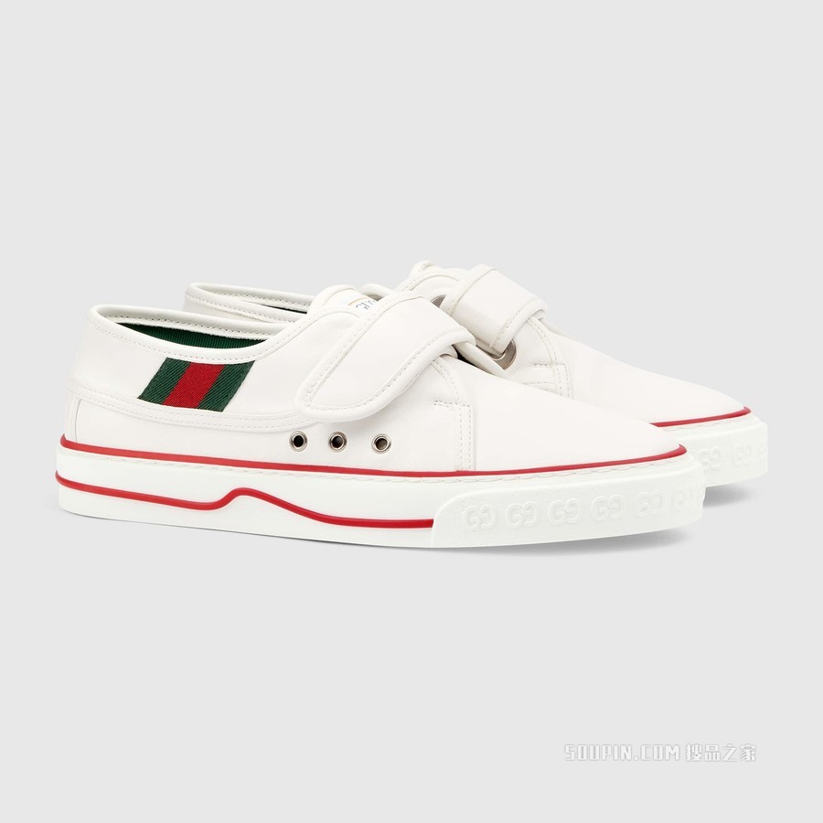 Gucci Tennis 1977系列女士运动鞋 白色皮革