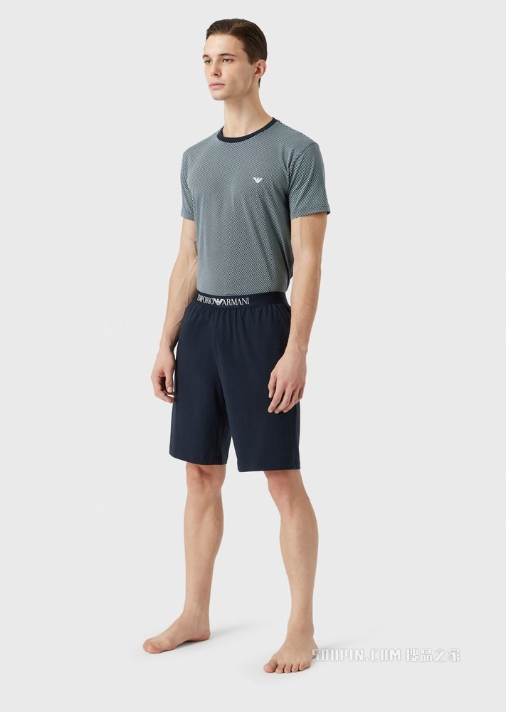 柔软棉质睡衣套装 | Emporio Armani