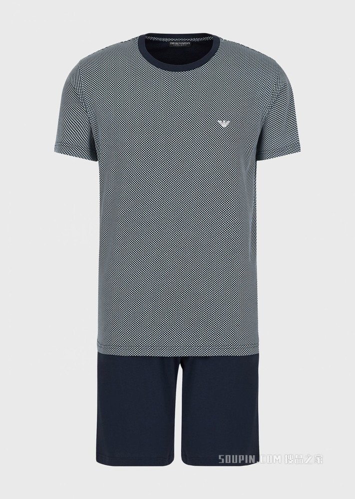 柔软棉质睡衣套装 | Emporio Armani