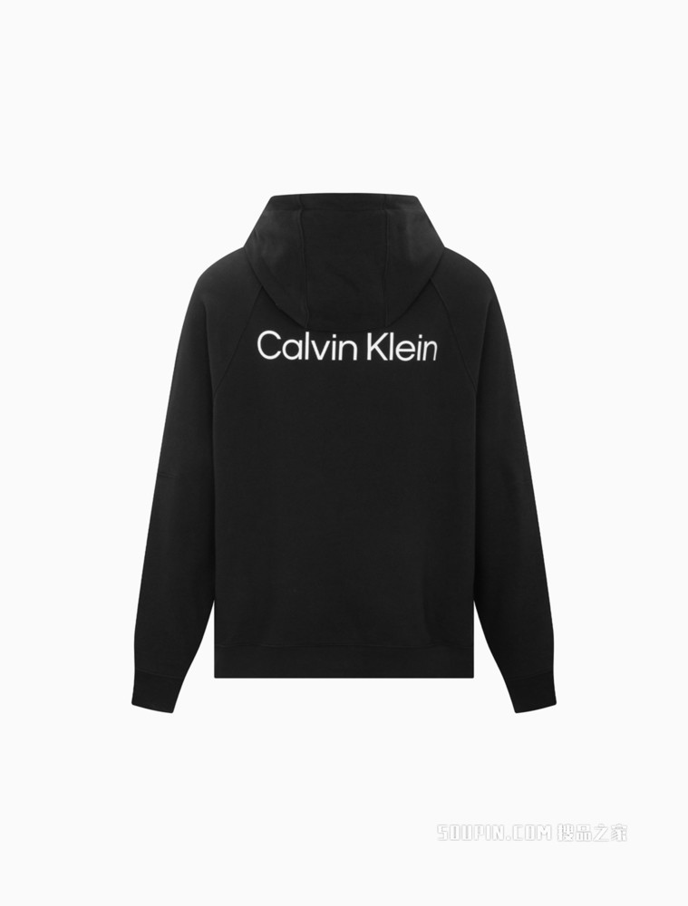 Calvin Klein 男女同款时尚简约LOGO抽绳连帽套头卫衣40630ST