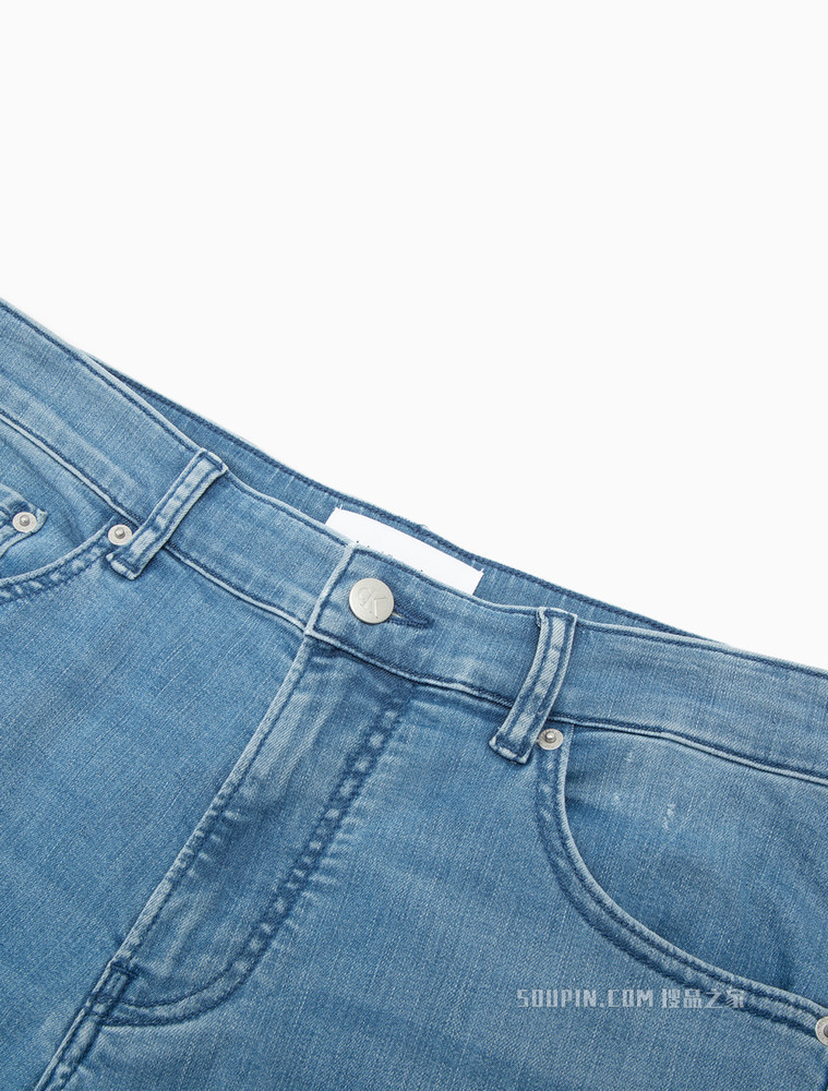 Calvin Klein 男士时尚合体刺绣LOGO破洞牛仔裤J320647