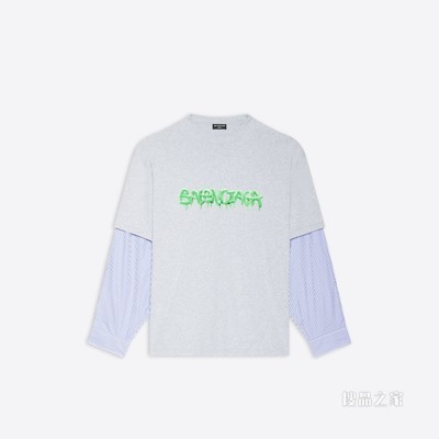 SLIME拼接袖T恤