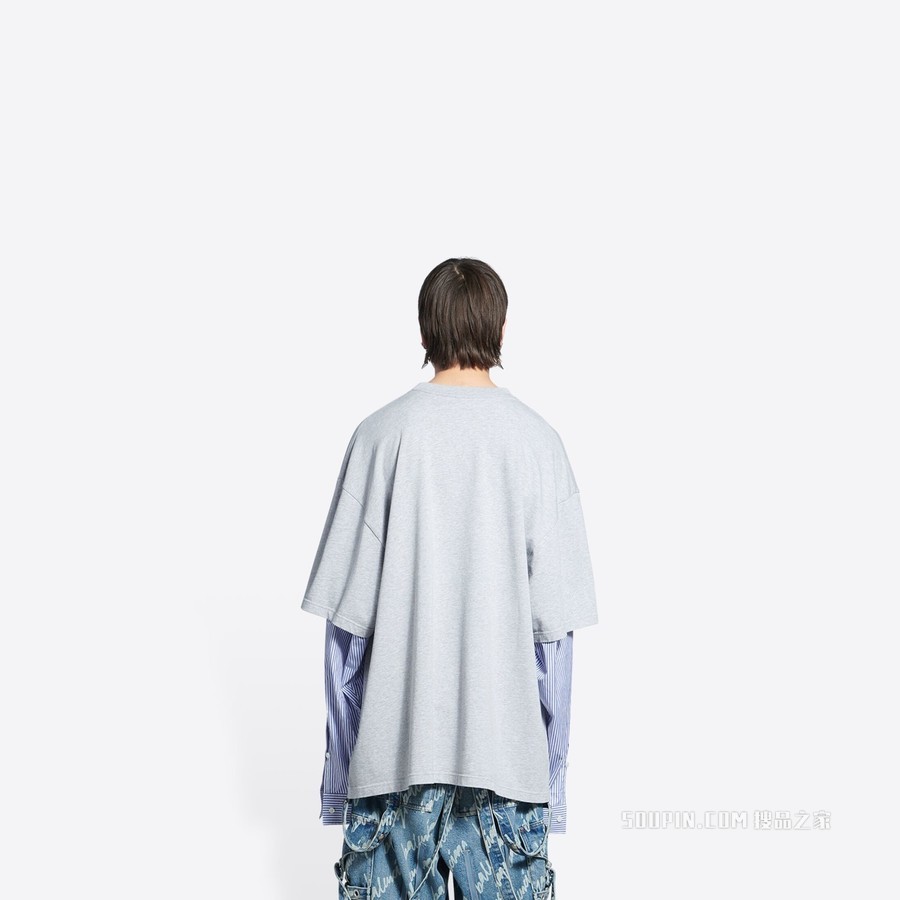 SLIME拼接袖T恤