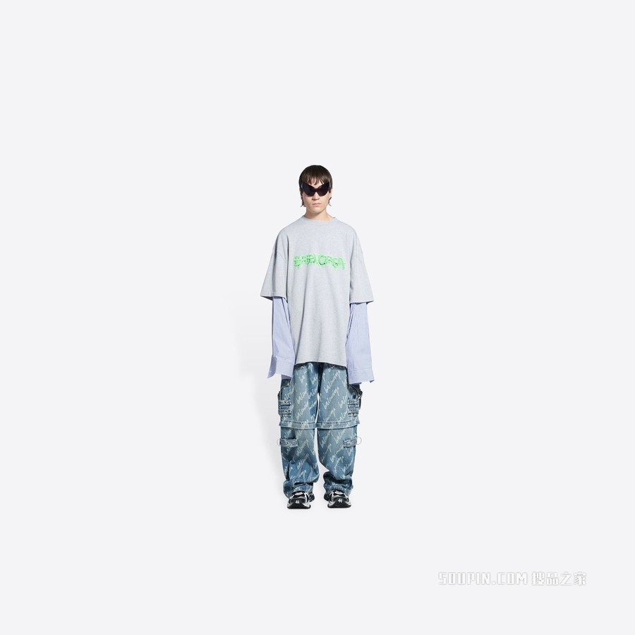 SLIME拼接袖T恤