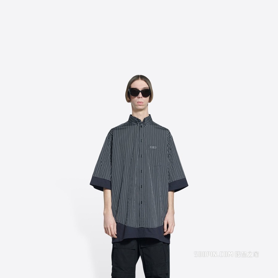 BB标识层叠衬衫