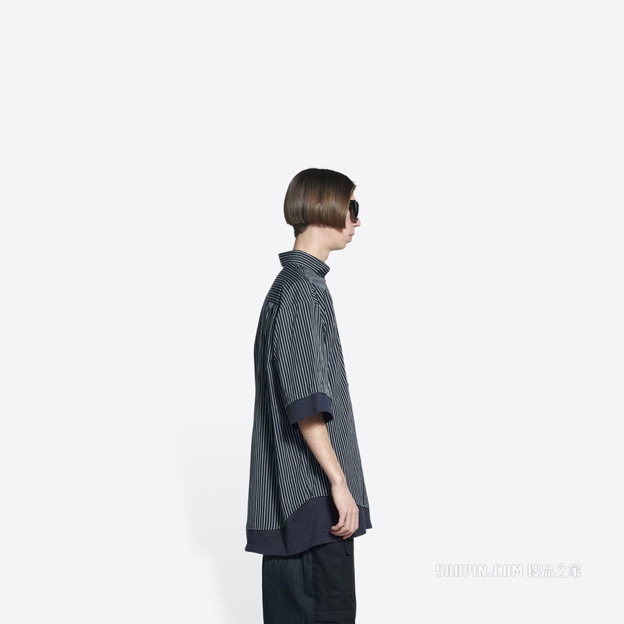 BB标识层叠衬衫