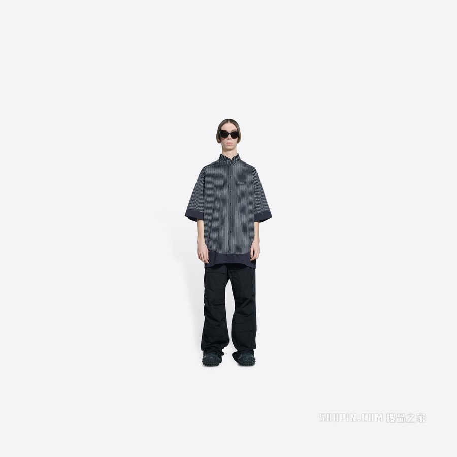BB标识层叠衬衫