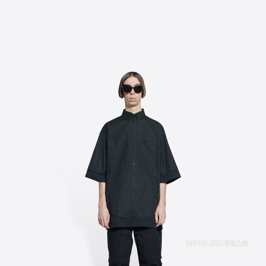 BB标识层叠衬衫