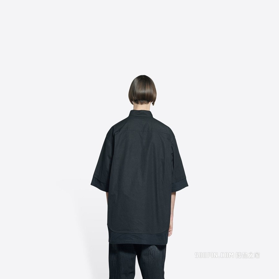 BB标识层叠衬衫