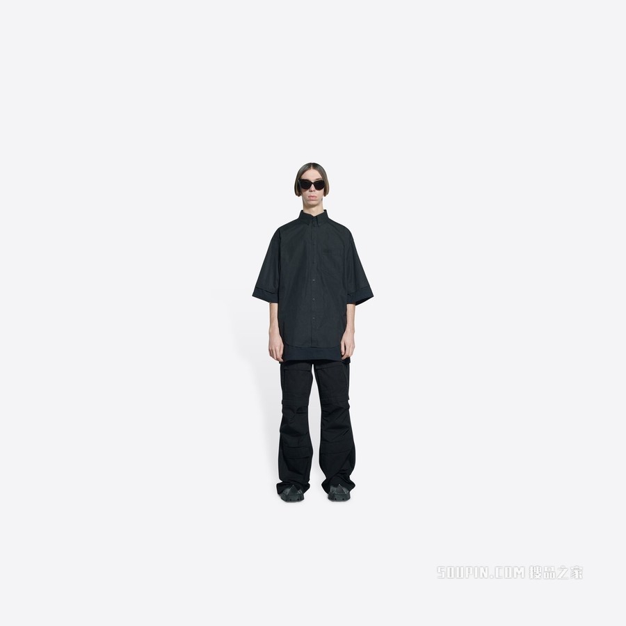 BB标识层叠衬衫
