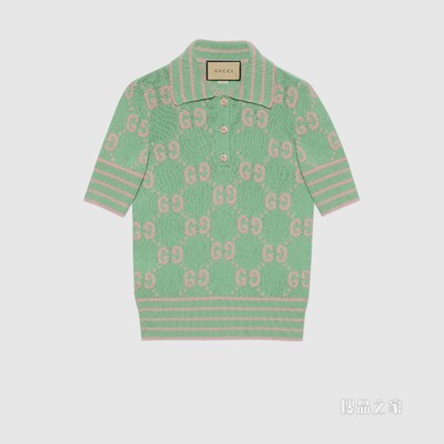 GG棉质Polo衫 浅绿色