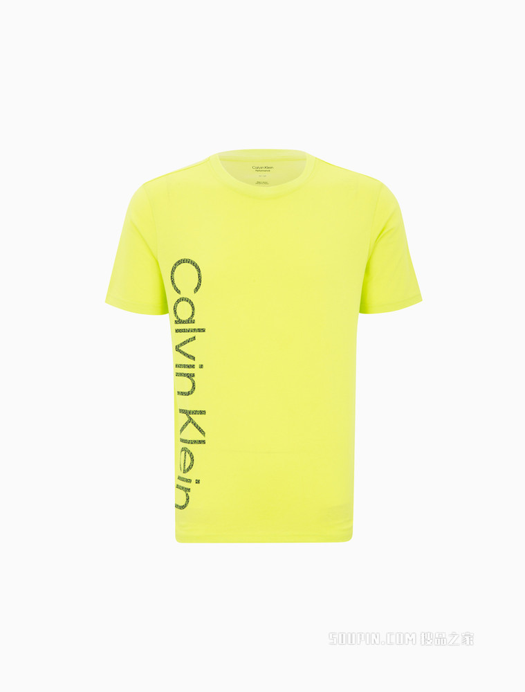 Calvin Klein 男士时尚圆领满印印花填充LOGO短袖T恤4MS2K124