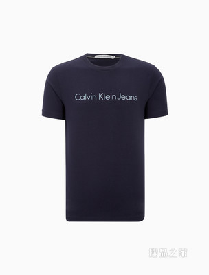 Calvin Klein 男士休闲圆领撞色LOGO修身短袖T恤J320931