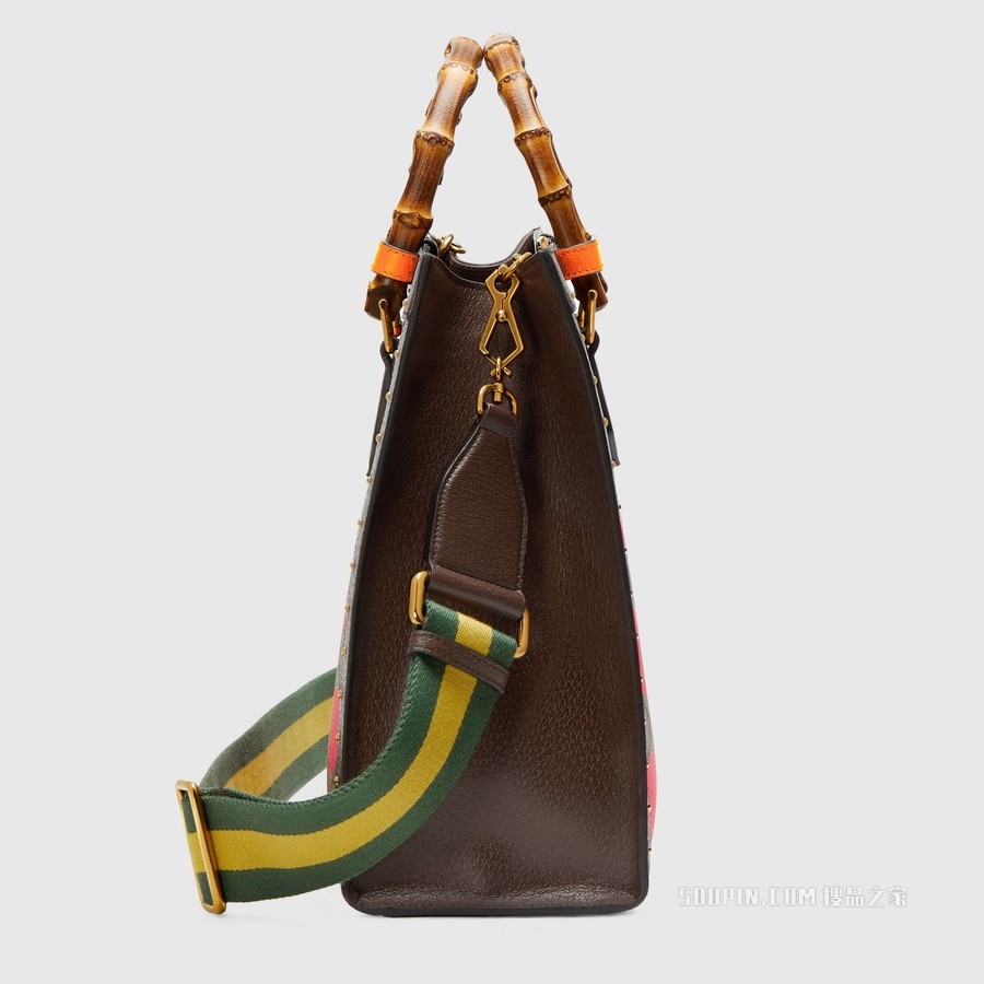 Gucci Diana竹节中号托特包 GG Supreme帆布