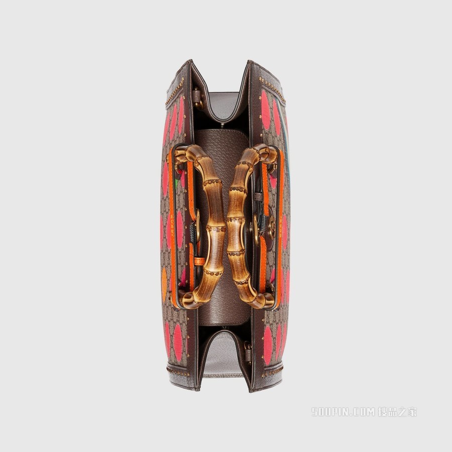 Gucci Diana竹节中号托特包 GG Supreme帆布