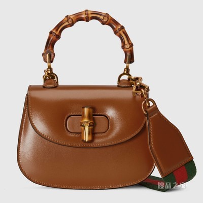 Gucci Bamboo 1947 迷你手提包 棕色皮革