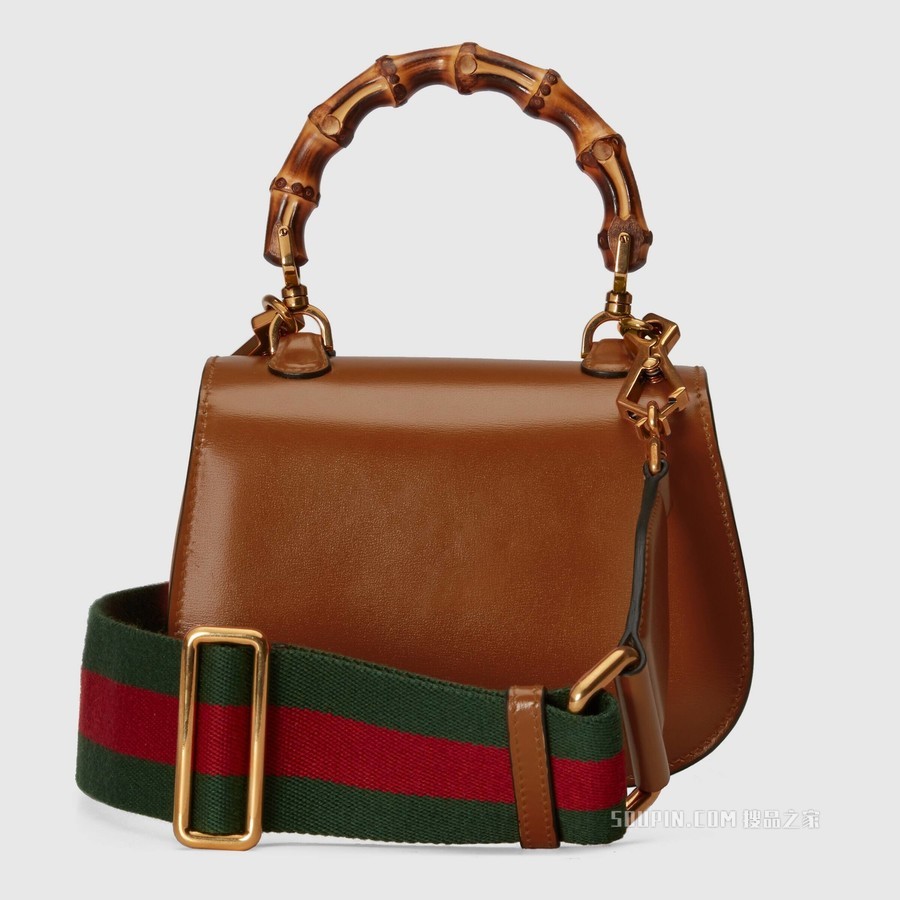 Gucci Bamboo 1947 迷你手提包 棕色皮革