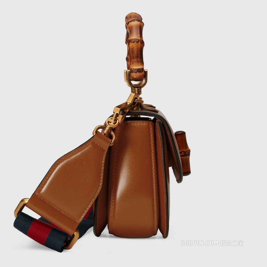 Gucci Bamboo 1947 迷你手提包 棕色皮革
