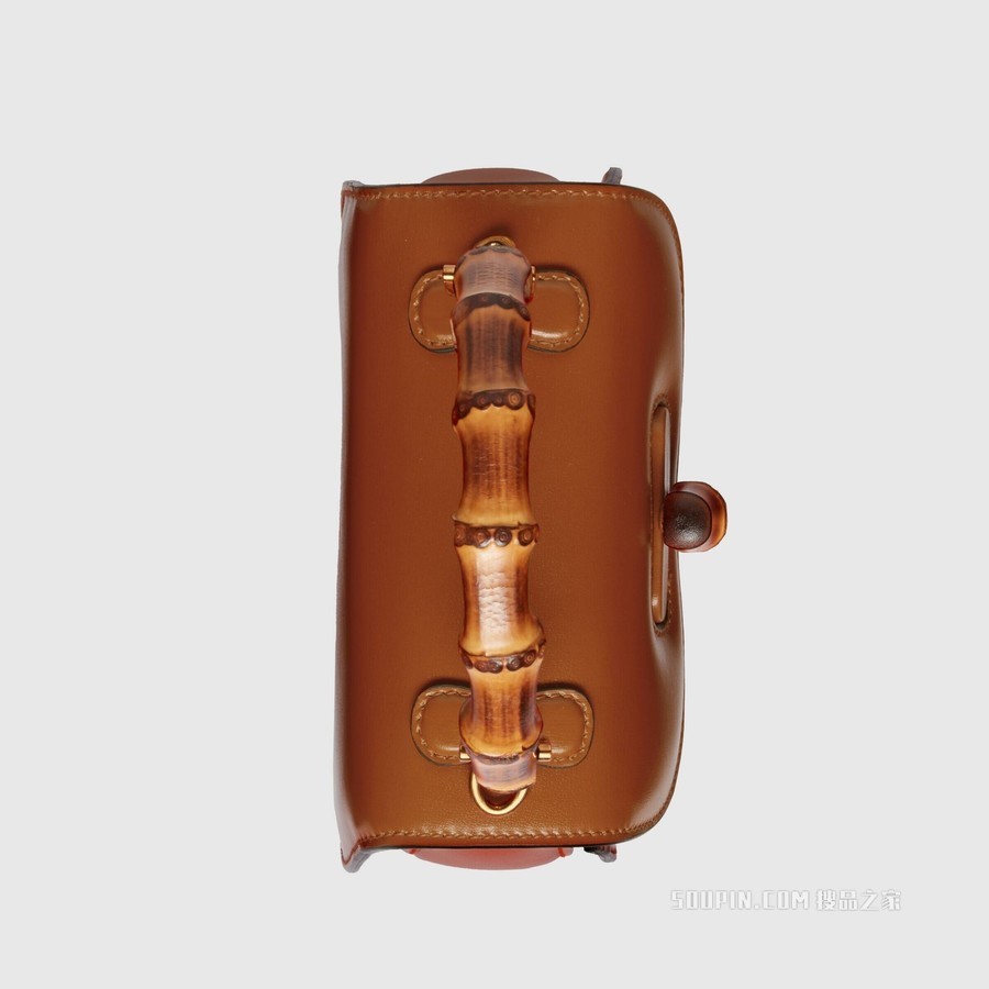 Gucci Bamboo 1947 迷你手提包 棕色皮革