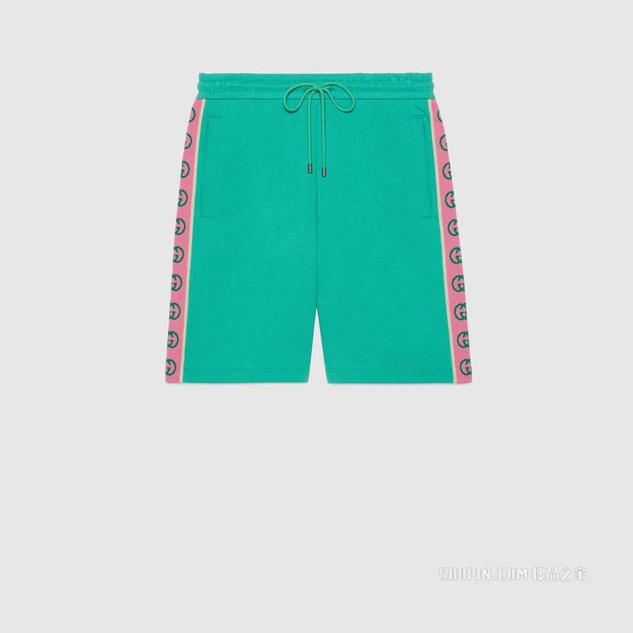 Gucci Pineapple系列针织棉短裤 绿色