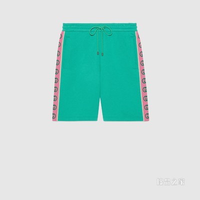 Gucci Pineapple系列针织棉短裤 绿色