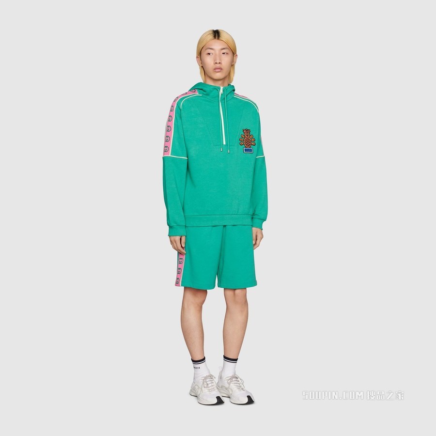 Gucci Pineapple系列针织棉短裤 绿色
