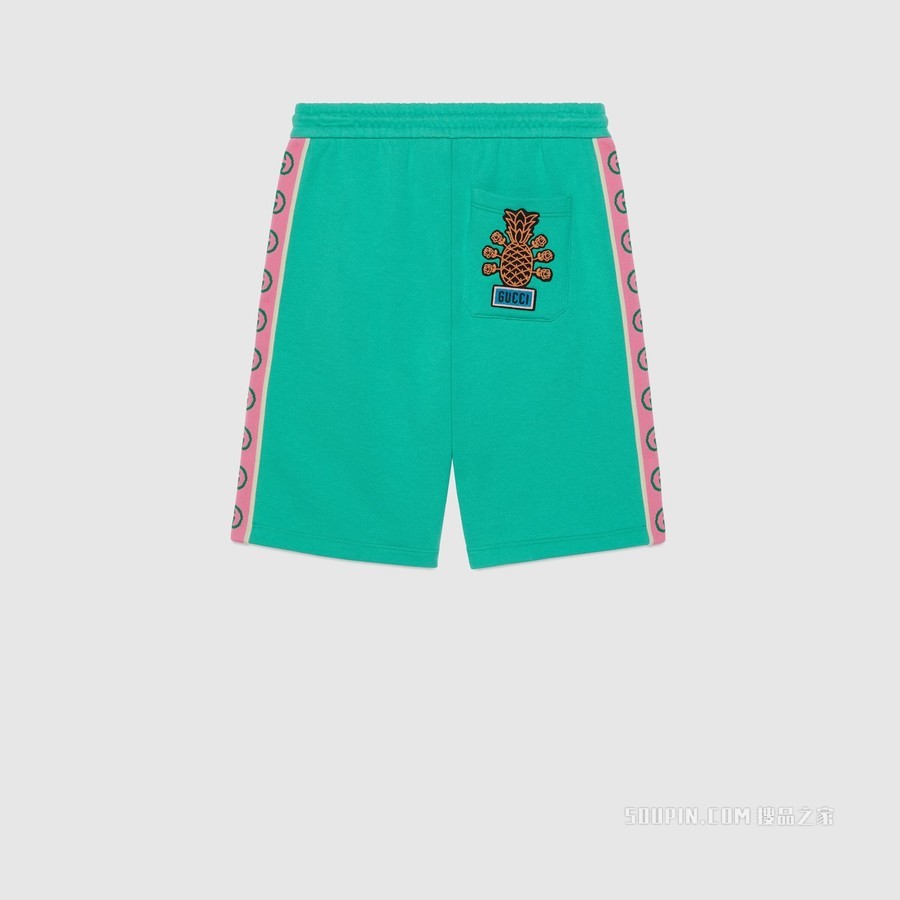 Gucci Pineapple系列针织棉短裤 绿色
