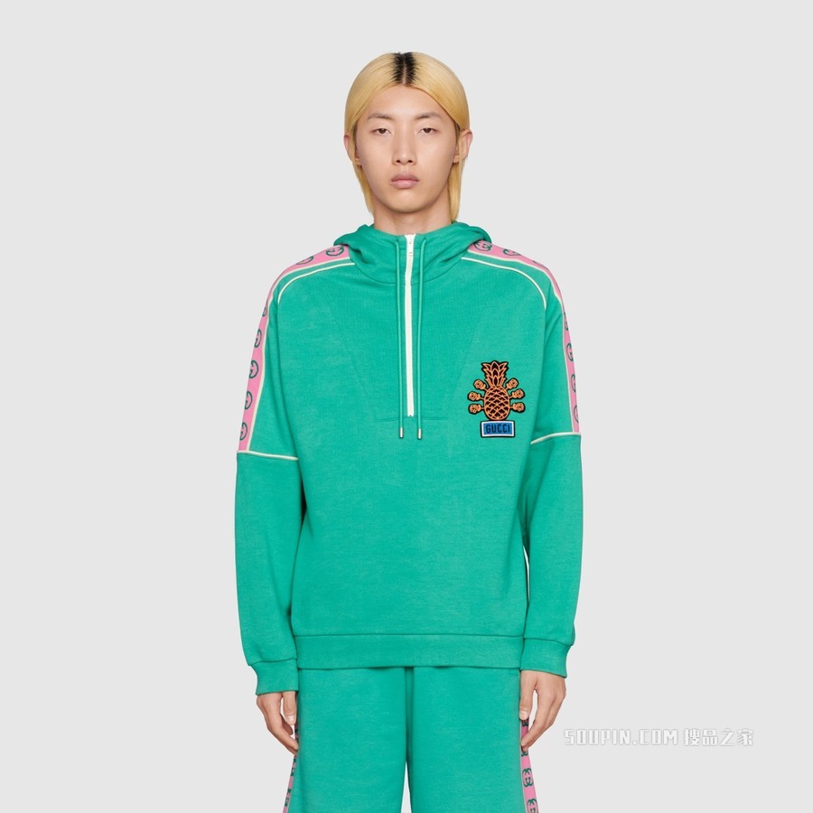 Gucci Pineapple系列针织棉卫衣 绿色
