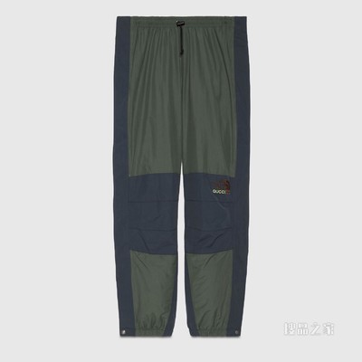 The North Face x Gucci联名系列长裤 绿色和蓝色