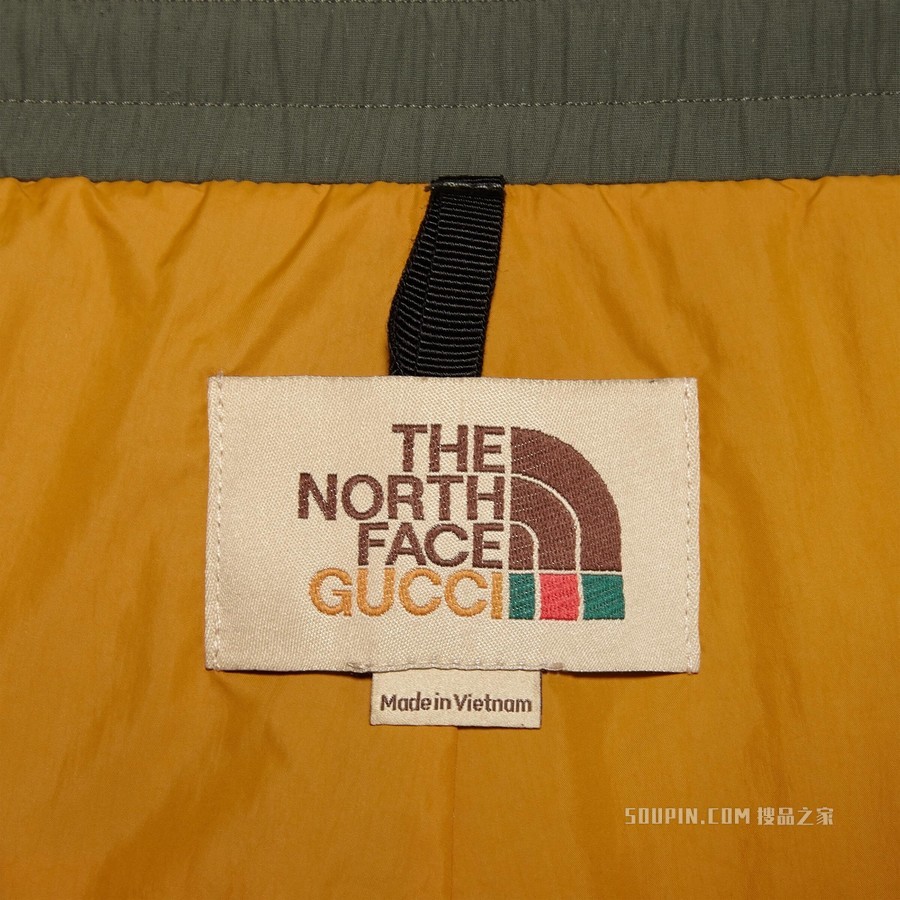 The North Face x Gucci联名系列长裤 绿色和蓝色
